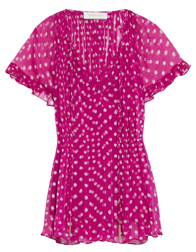 Tasseled polka-dot silk-crepon top Zimmermann