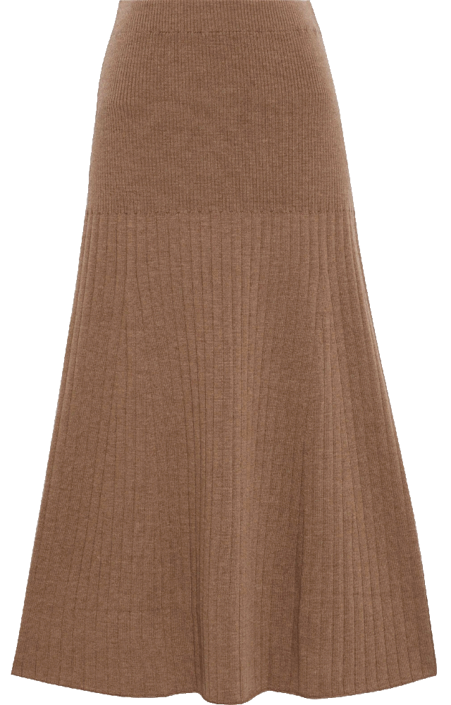 Ernestine ribbed merino wool-blend midi skirt Iris & Ink
