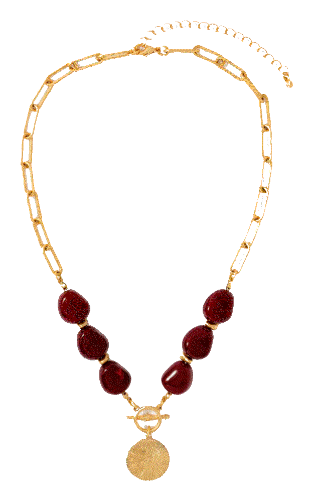 Gold Tone Beaded Coin Necklace Mint Velvet