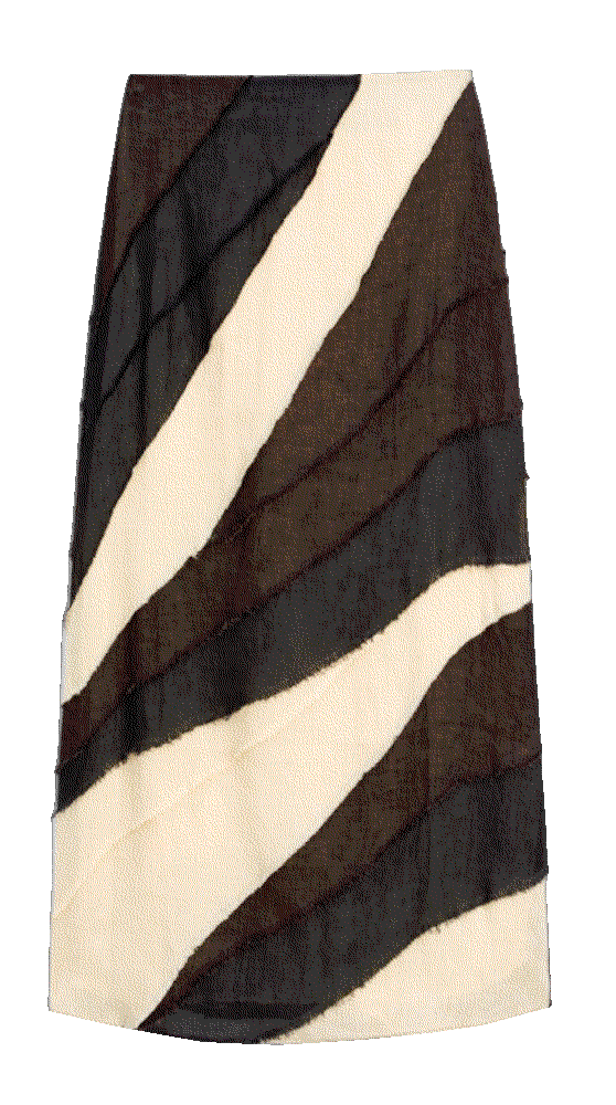 Layered contrast linen midi skirt Massimo Dutti