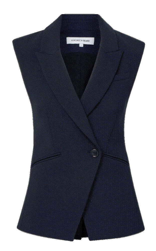 Ciel Tailored Vest in Navy Veronica Beard