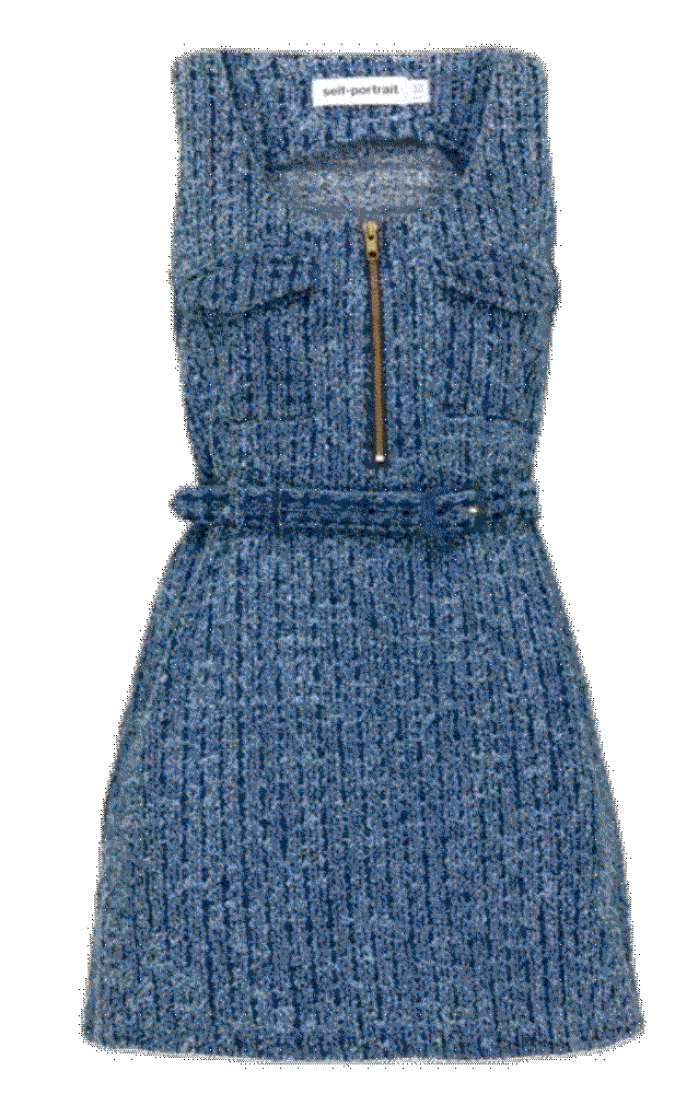 Textured denim mini dress Self Portrait 