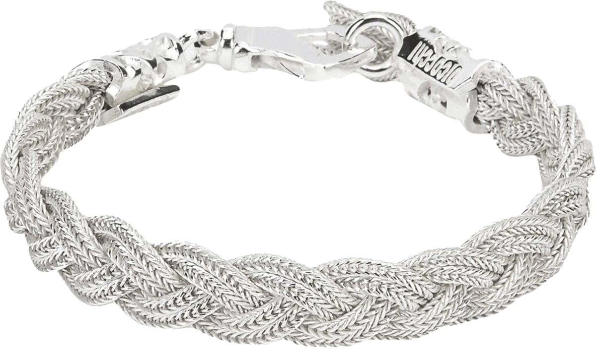 Silver breaded bracelet Emanuele Bicocchi