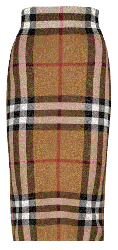 Brown Vintage Check Jacquard Knit Skirt Burberry