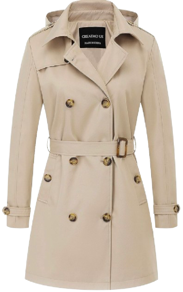 Double-Breasted Trench Coat  creatmo 