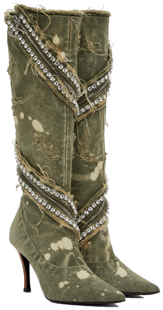 Beige Venus Spiral Boots Diesel