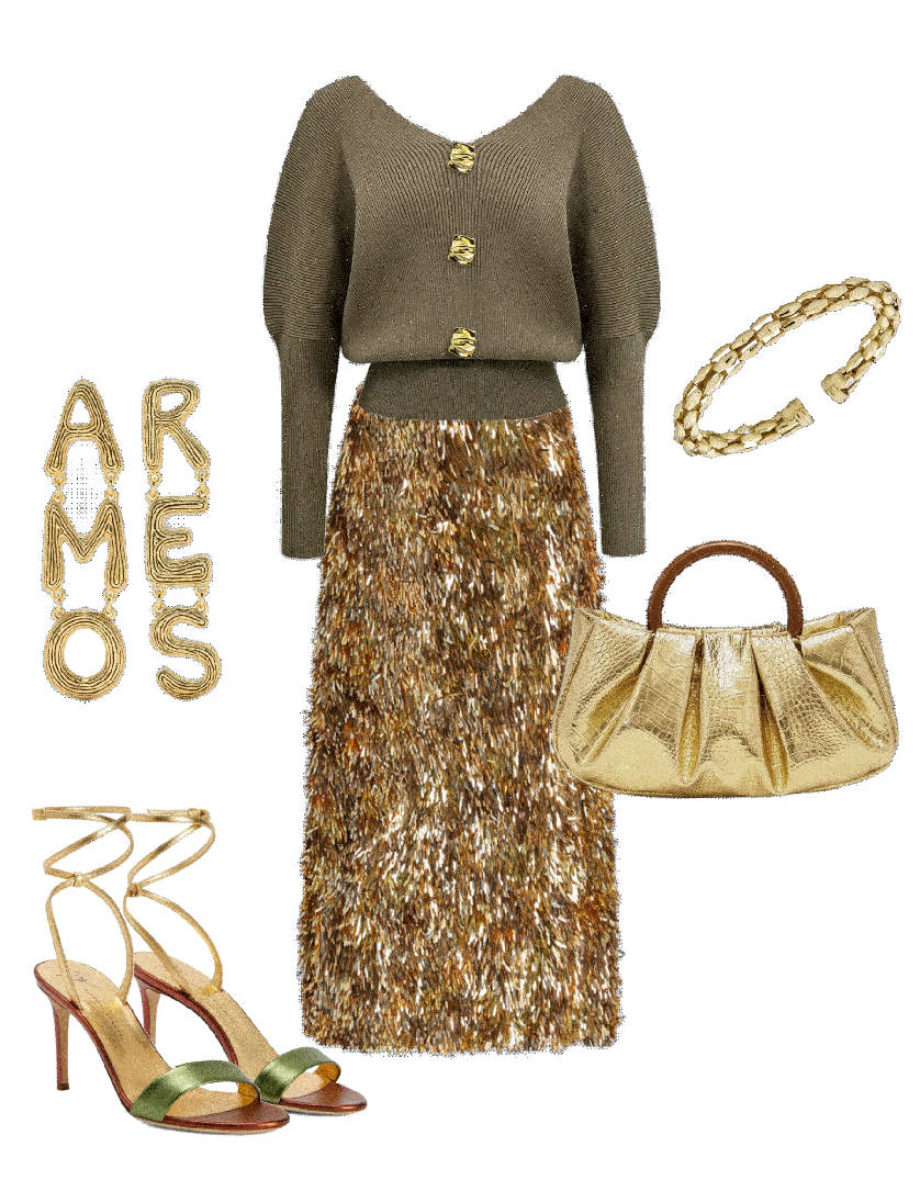 gold statement earrings