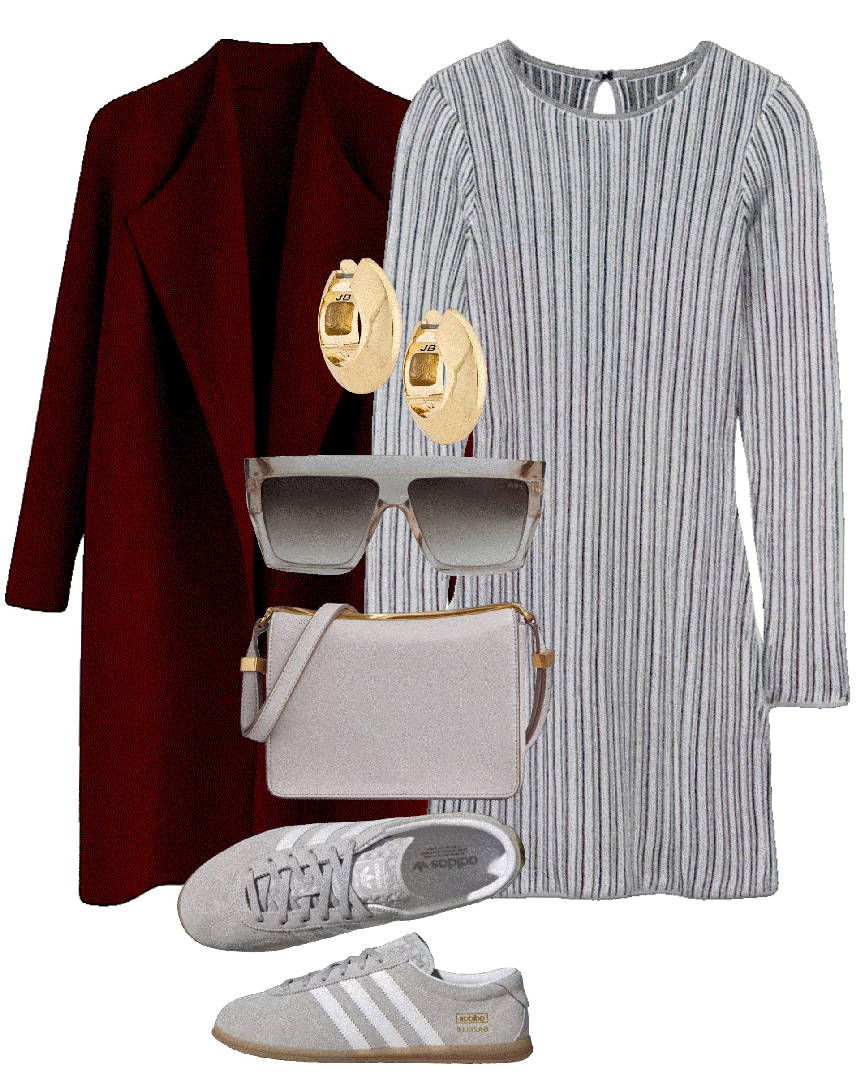 light grey gray sneakers outfit