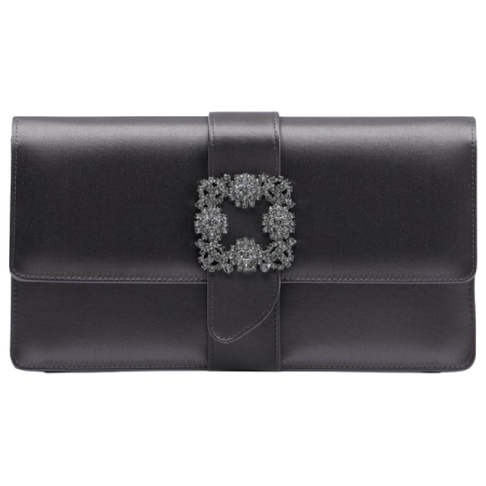 Capri embellished satin clutch Manila Blahnik