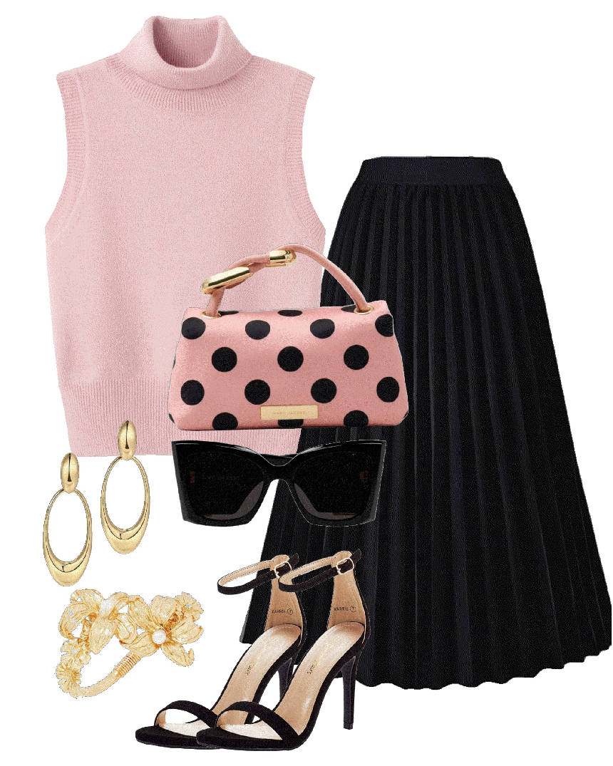 peach pink and black