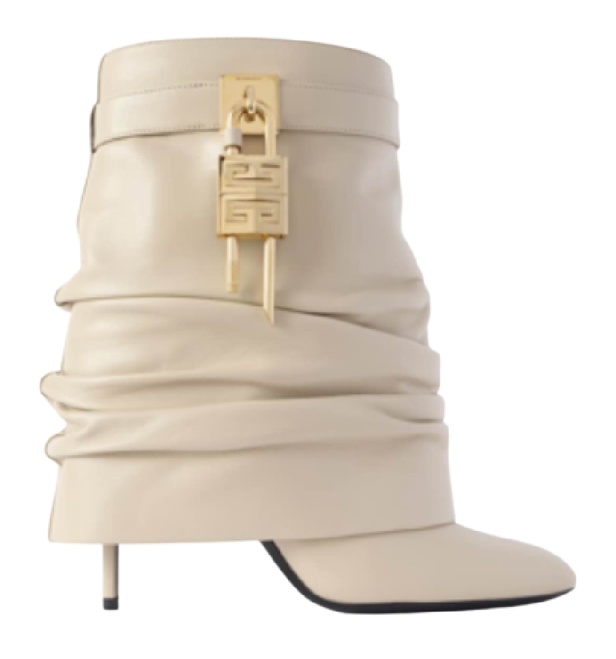Shark Lock embellished ruched leather ankle boots Givenchy