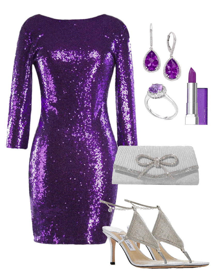 purple sequin mini dress