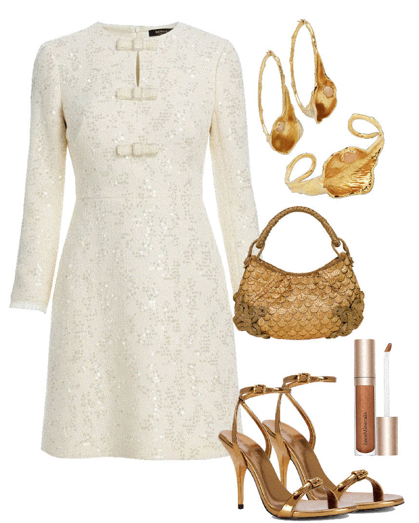 white sequin mini dress