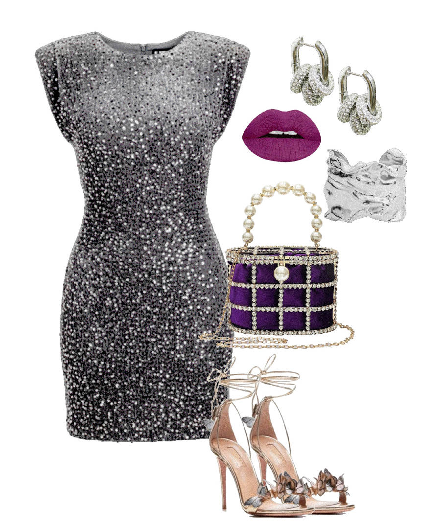 silver sequin mini dress