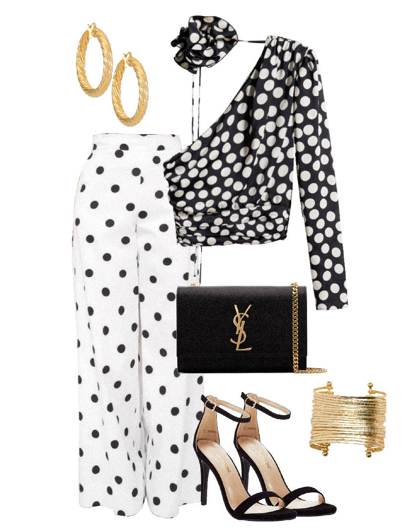 polka dot top and pants