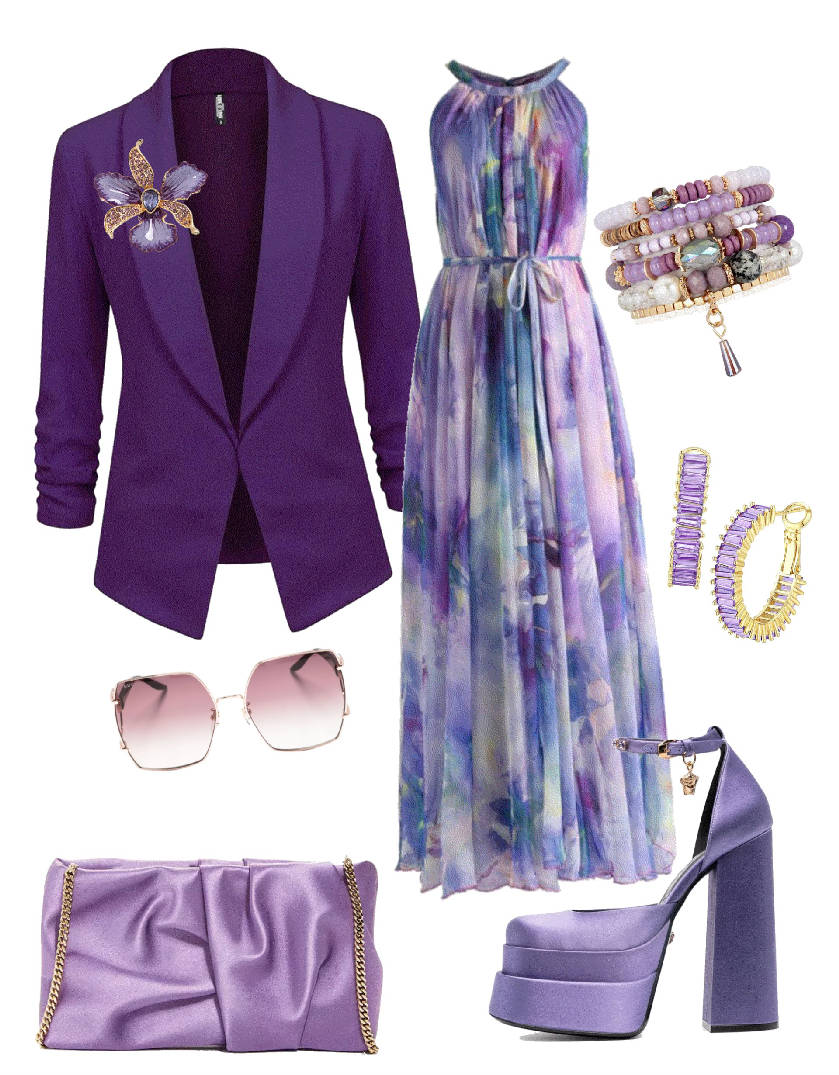defined waistline blazeer with maxi dress