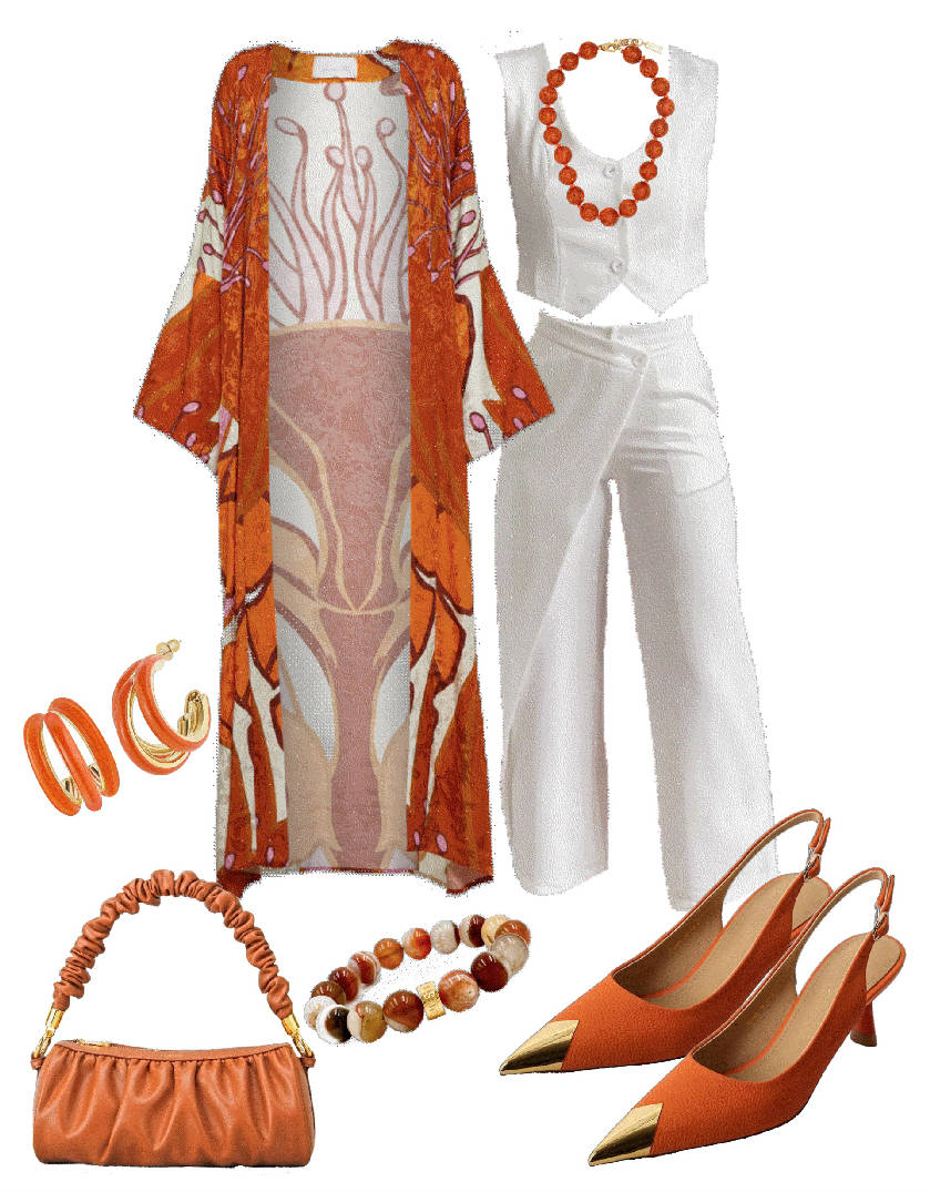 print long kimmono over jeans and top