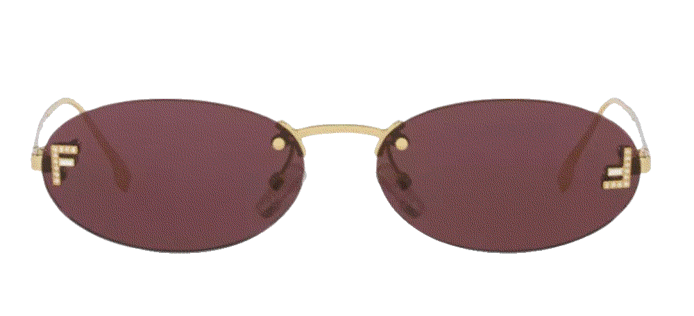 Oval-Frame Metal Sunglasses Fendi