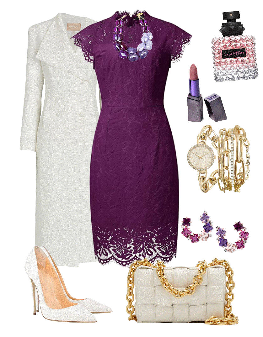 purple lace dress evening style