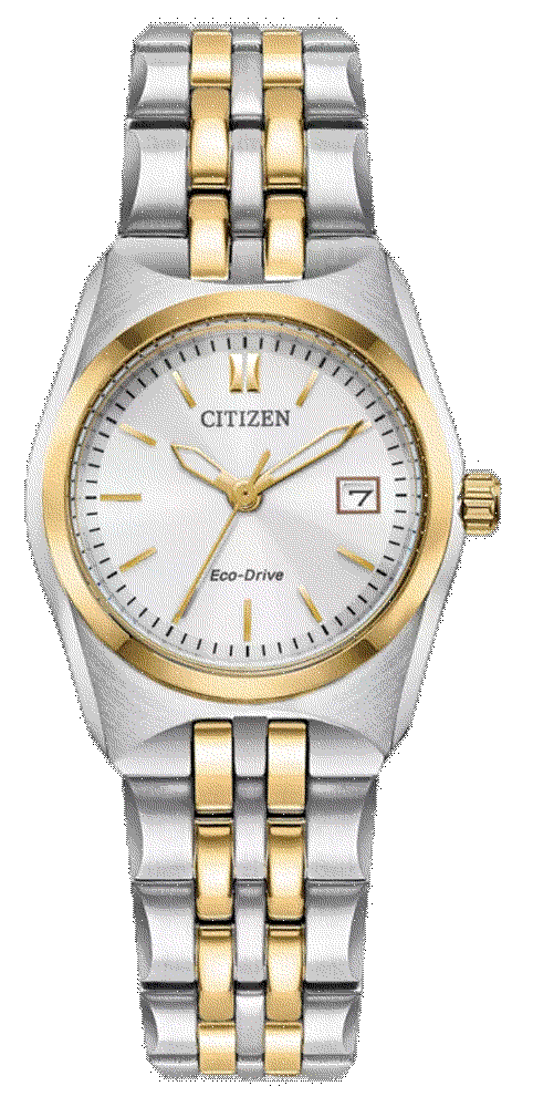 Citizen eco drive womens corso two tone stainless steel bracelet watch 28mm Citizen