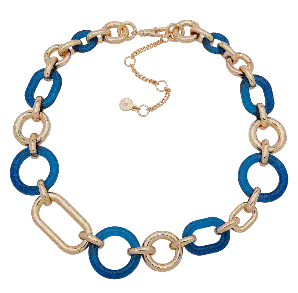 Two-Tone Large Link Chain Collar Necklace DKNY