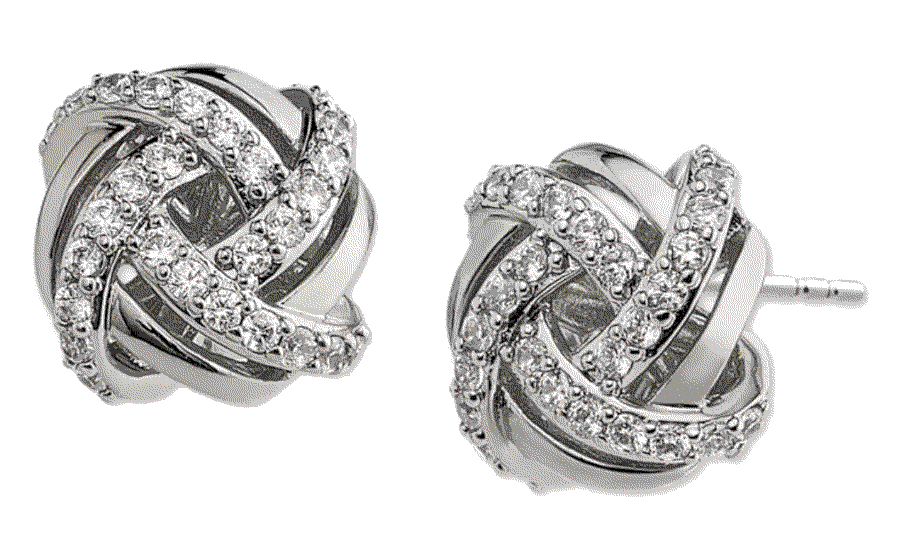 Pave Knot Stud Earrings Eliot Danori