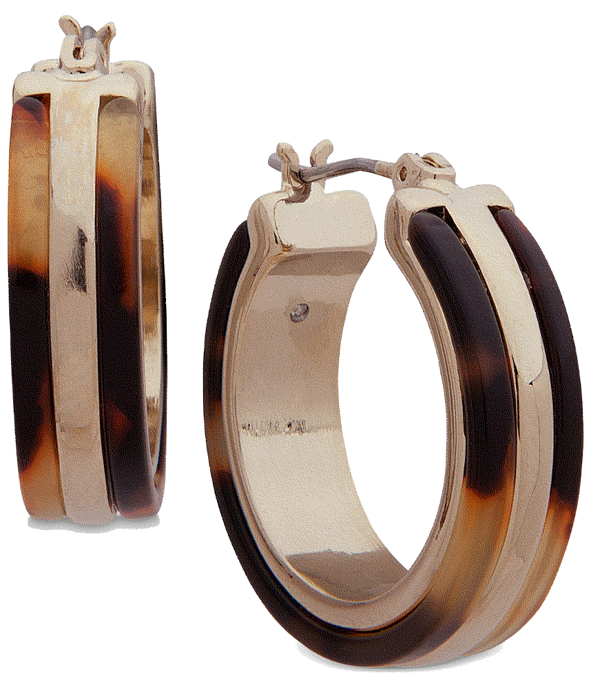 Gold-Tone & Tortoise-Look Small Hoop Earrings  Ralph Lauren