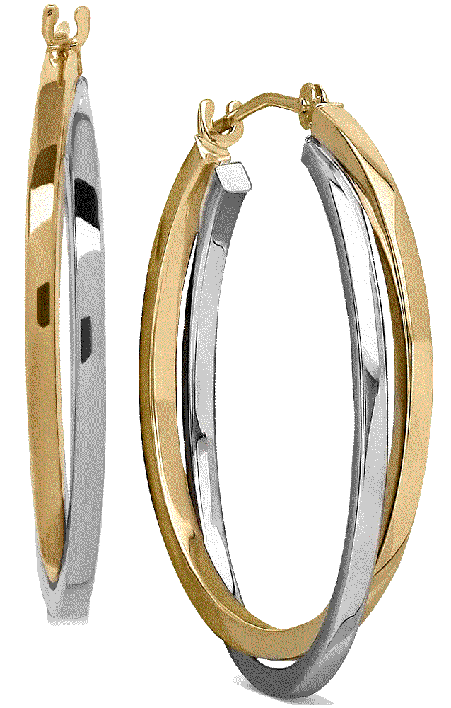 Intertwined Hoop Earrings in 14k Gold, Two Tone Macys