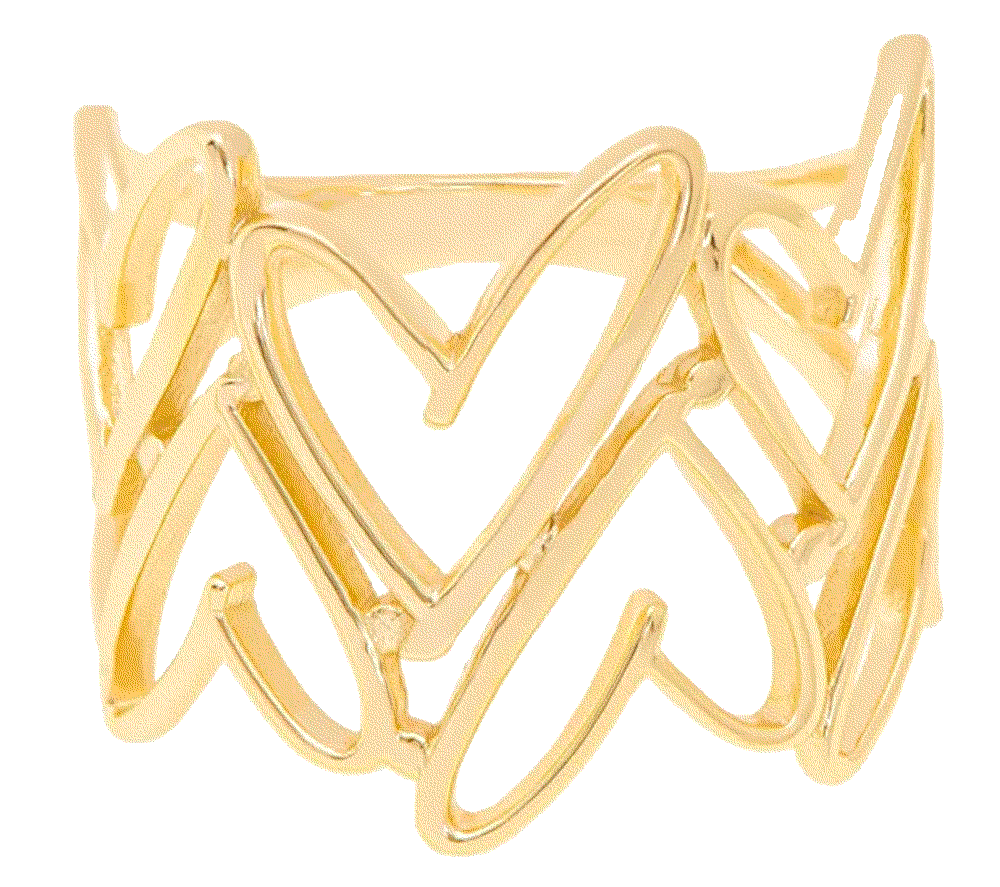 Gold Plated Open Design Hearts Cluster Ring Macys