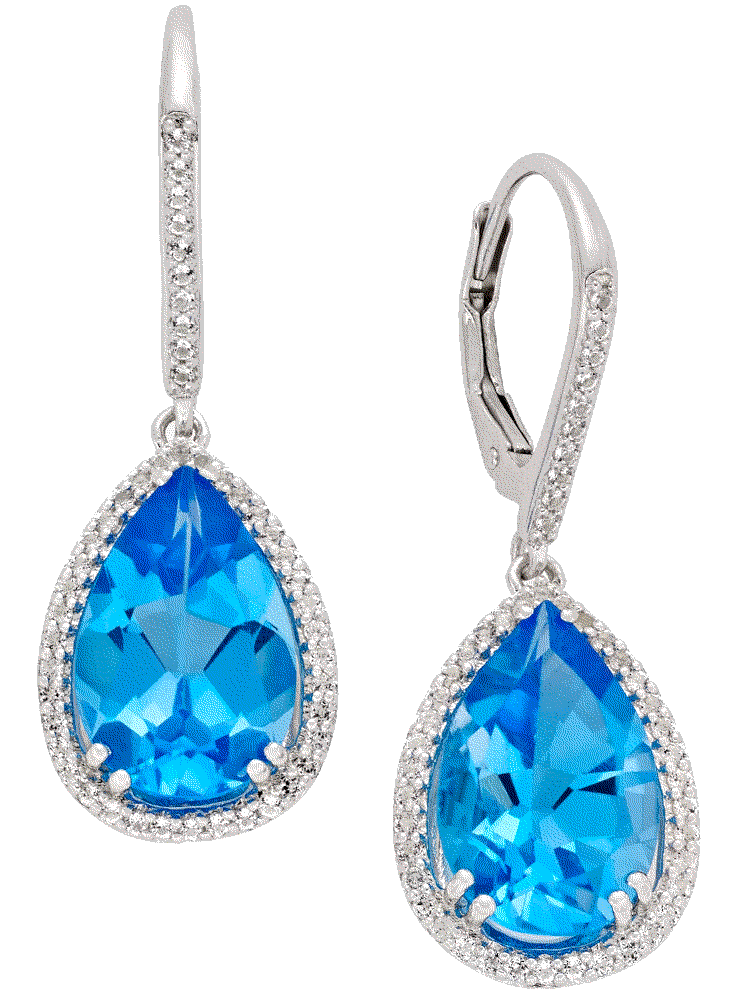 Amethyst and White Topaz Earrings in Sterling Silver Macys