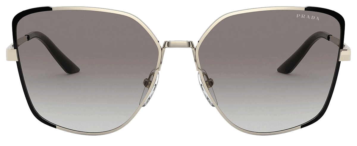 Pale gold black square sunglasses Prada