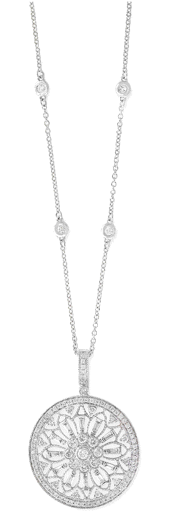 Diamond Filigree Pendant 18inch Necklace  Effy