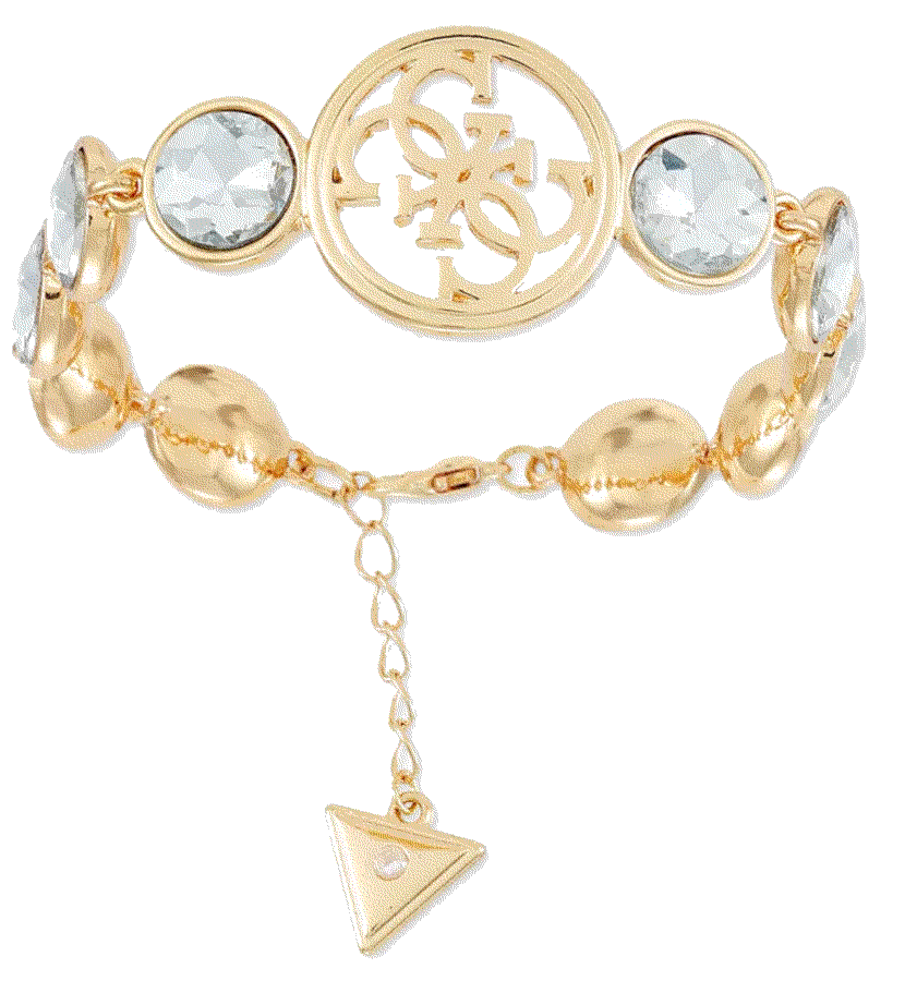 Gold-Tone Crystal Logo Line Bracelet Guess
