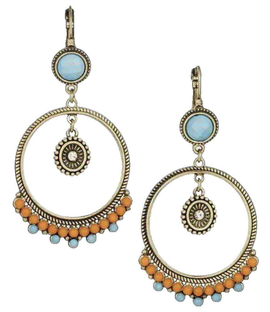 Vintage like boho dangle hoop earrings Dloria