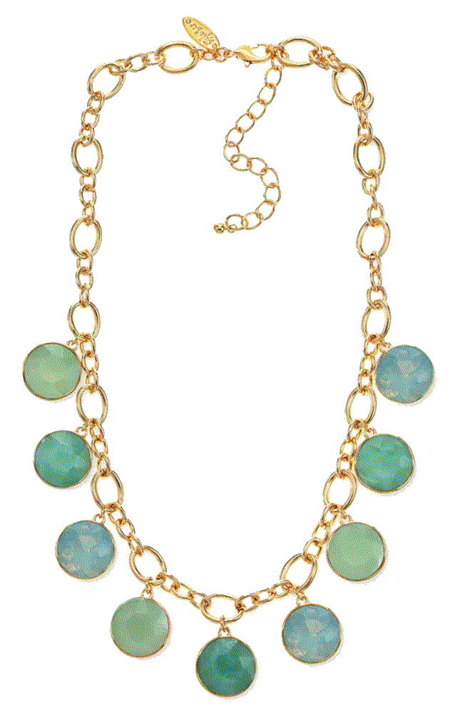 Gold-Tone Color Stone Shaky Charm Statement Necklac Style & Co