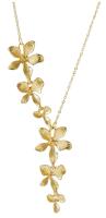 Adornia Adornia gold petals drop necklace