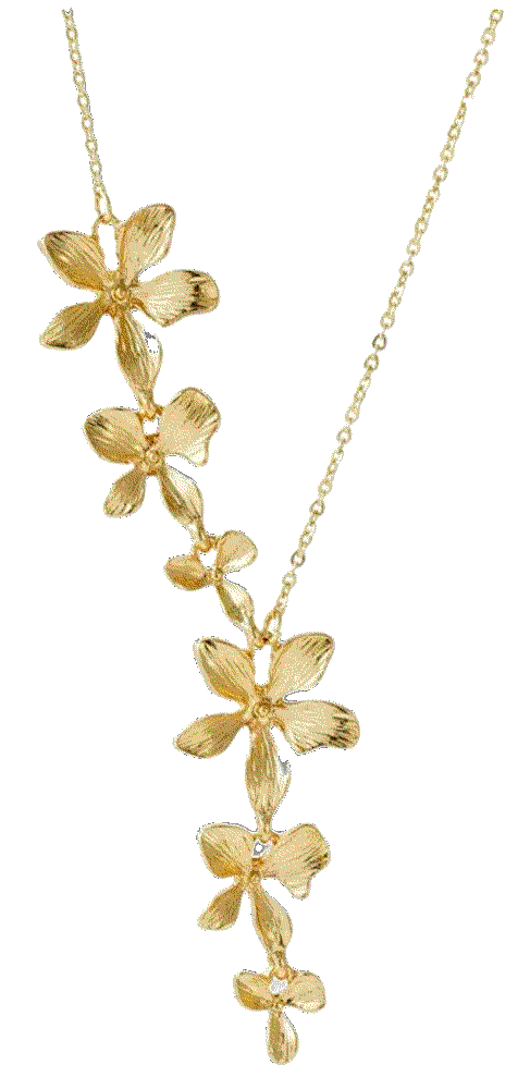 Adornia gold petals drop necklace Adornia