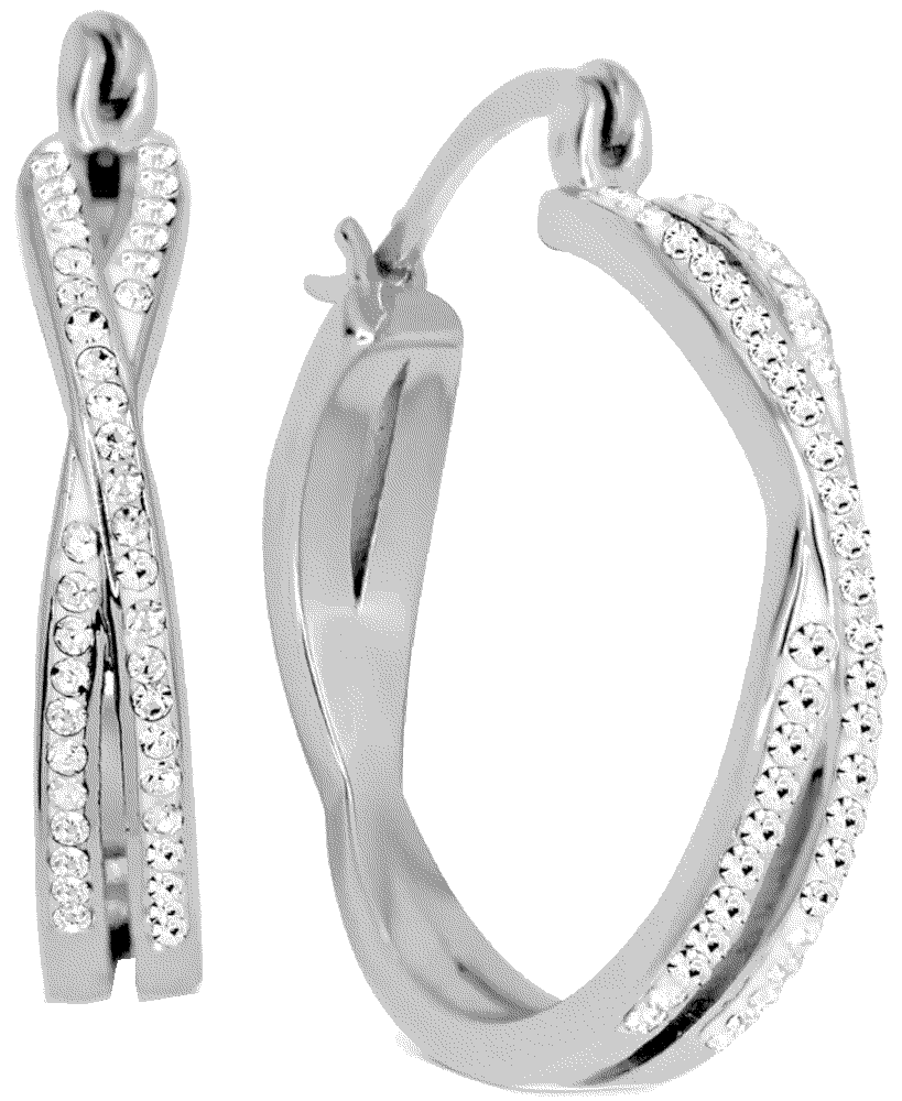 Crystal Small Crossover Hoop Earrings And now this