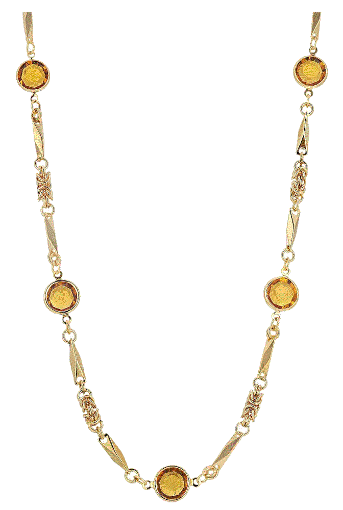 Gold-Tone Topaz Chanel Necklace 2028