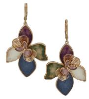 Lonna Lilly Lonna lilly gold tone large flower drop earrings