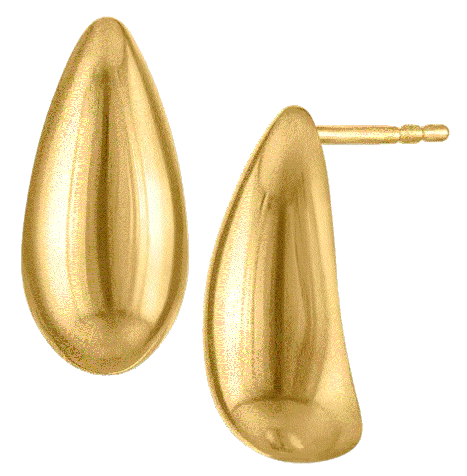 Polished curved teardrop stud earrings in 10k gold Macys