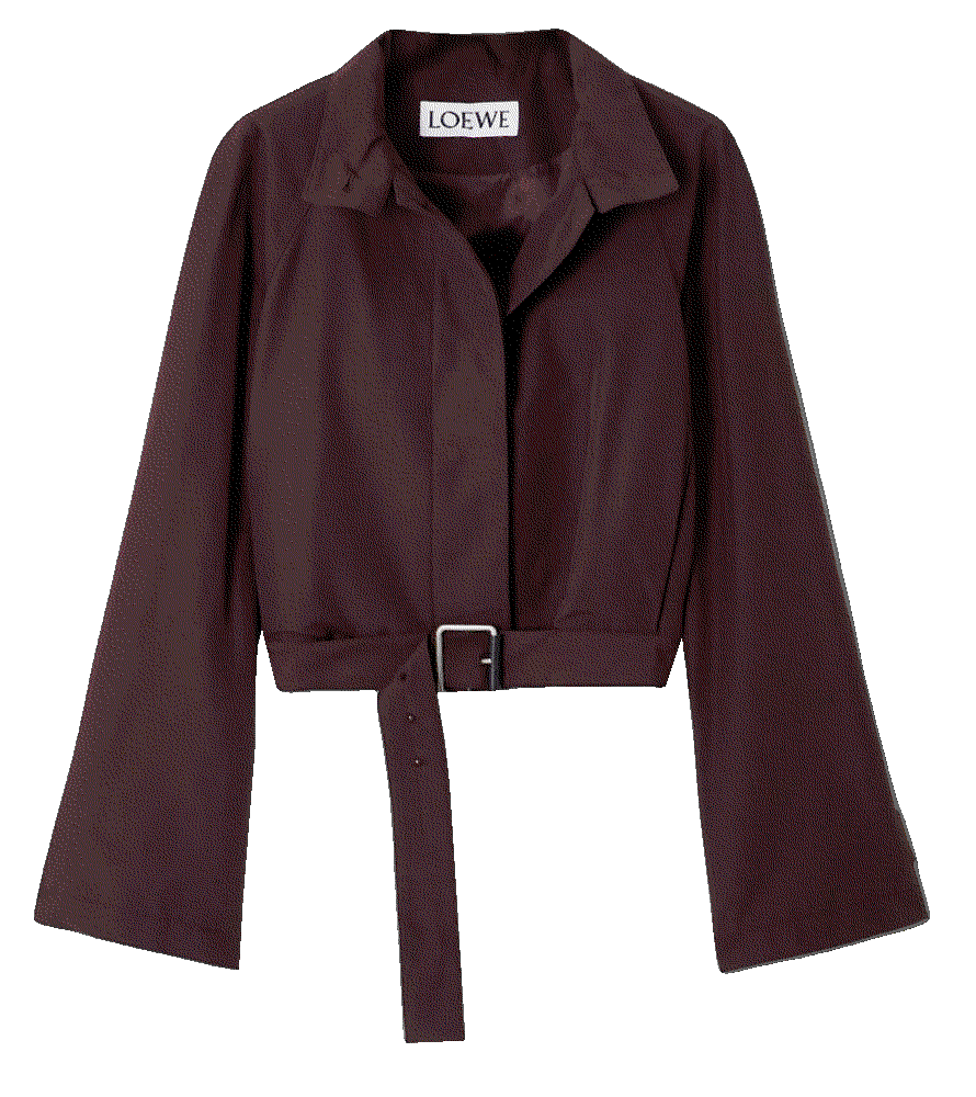 Belted cotton-blend shell jacket Loewe