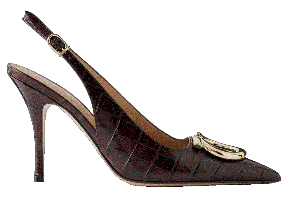 Sara 95 croc effect leather slingback pumps Ferragamo