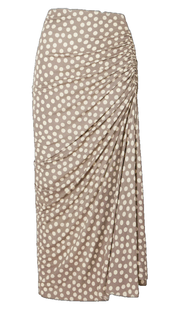 Gathered polka dot jersey midi skirt Alaia