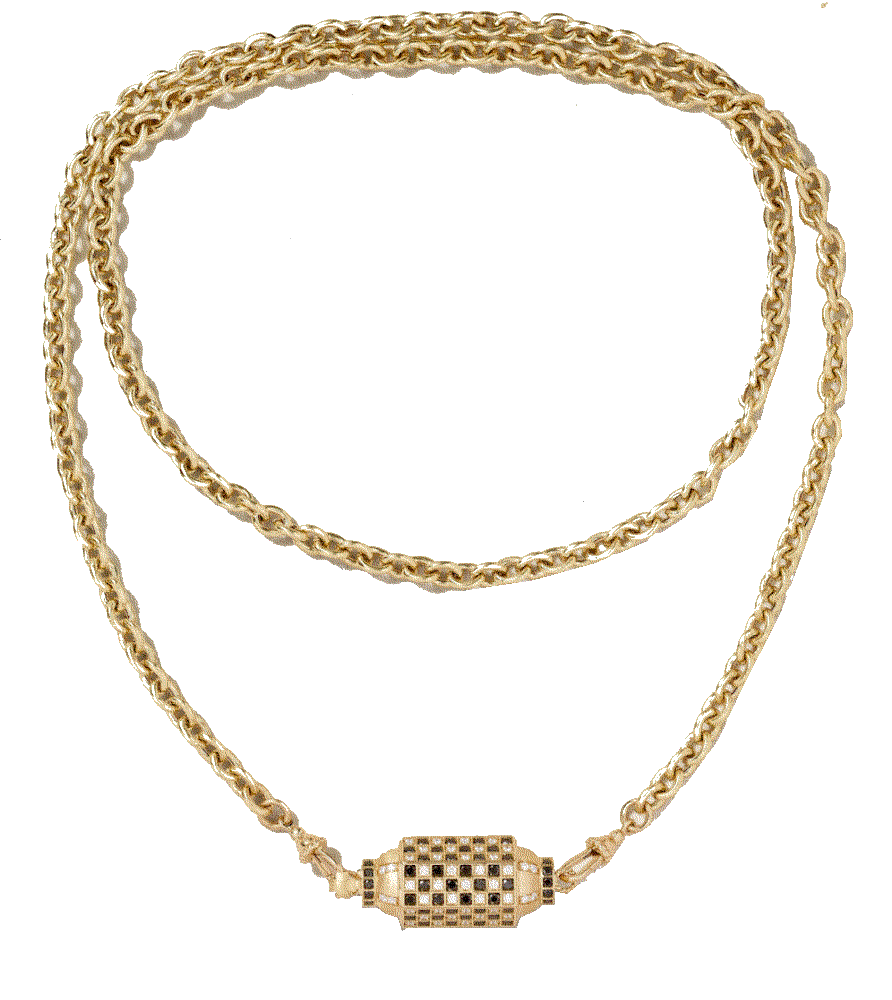 Check Locket 18-karat gold diamond necklace Marie Lichtenberg