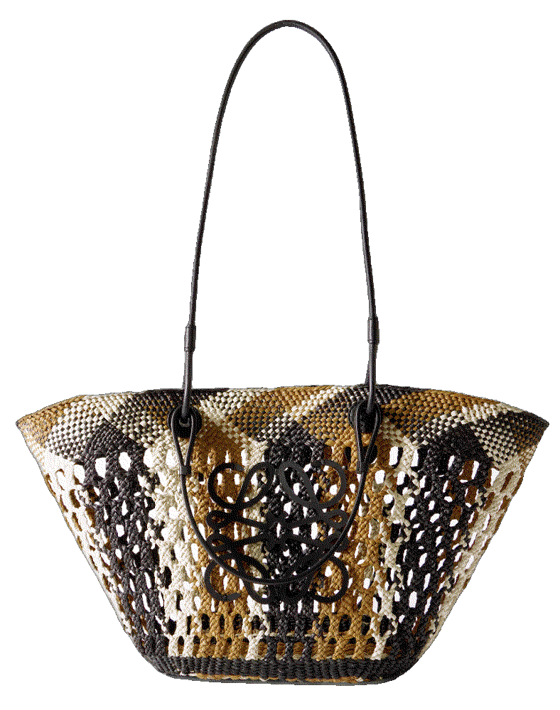 Plus paula s ibiza anagram leather trimmed woven palm tote Loewe