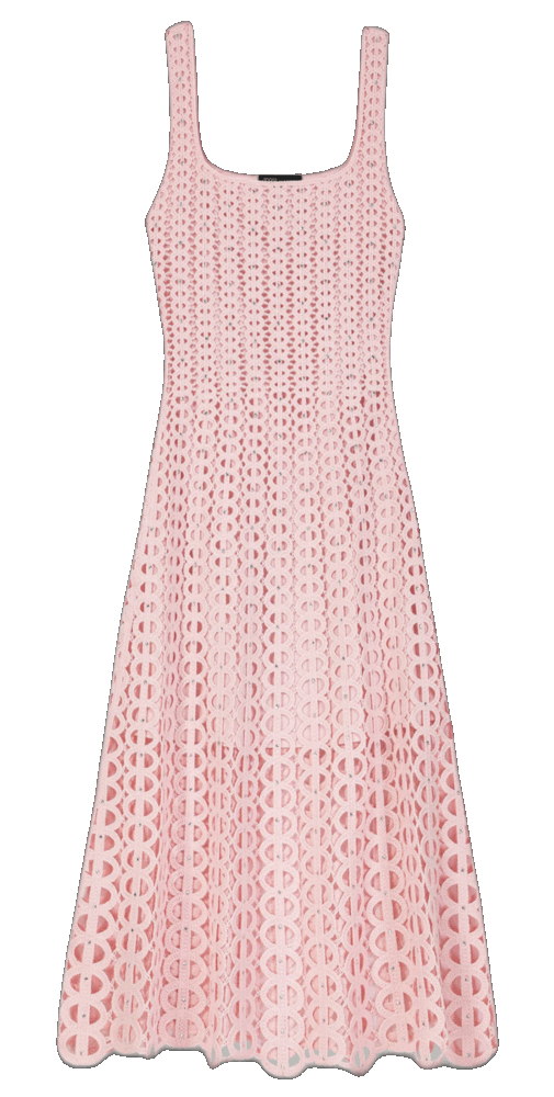 Rhinestone crochet midi dress Pink  Maje