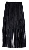 Maje Fringed faux leather skirt