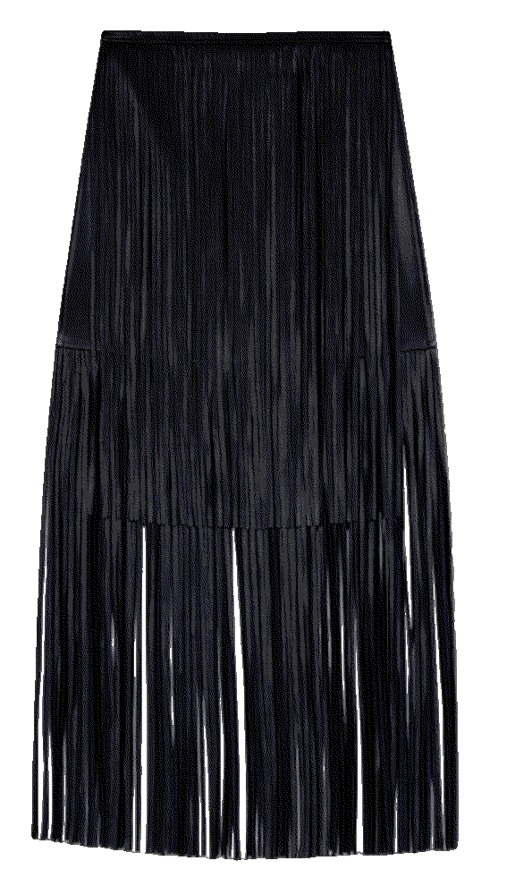 Fringed faux leather skirt Maje