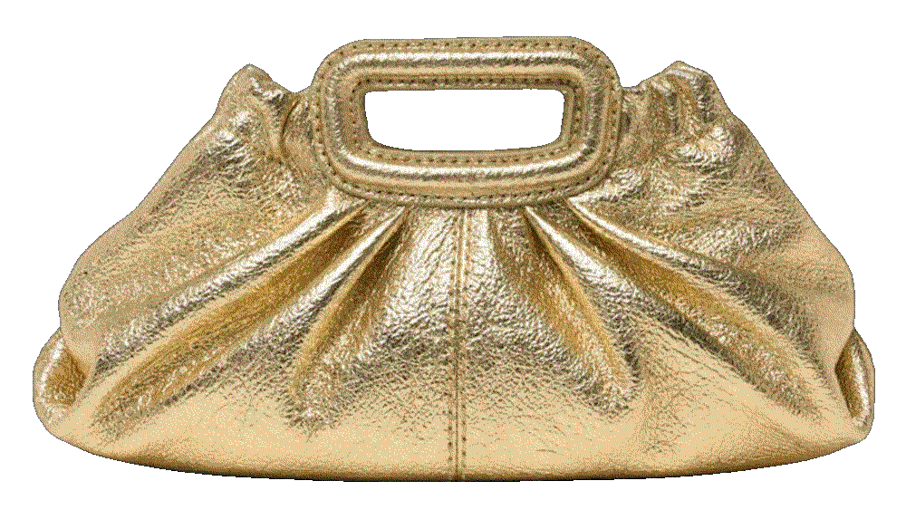 Metallic leather Milpli mini Clutch Denim Maje